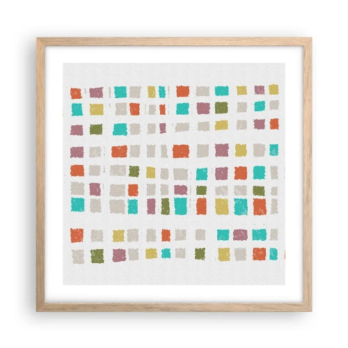 Poster in einem Rahmen aus heller Eiche - Unbekanntes Spiel - 50x50 cm