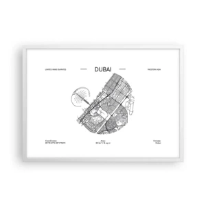 Poster in einem weißen Rahmen - Anatomie von Dubai - 70x50 cm