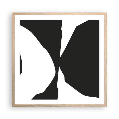 Poster in einem Rahmen aus heller Eiche - Positiv negativ - 60x60 cm