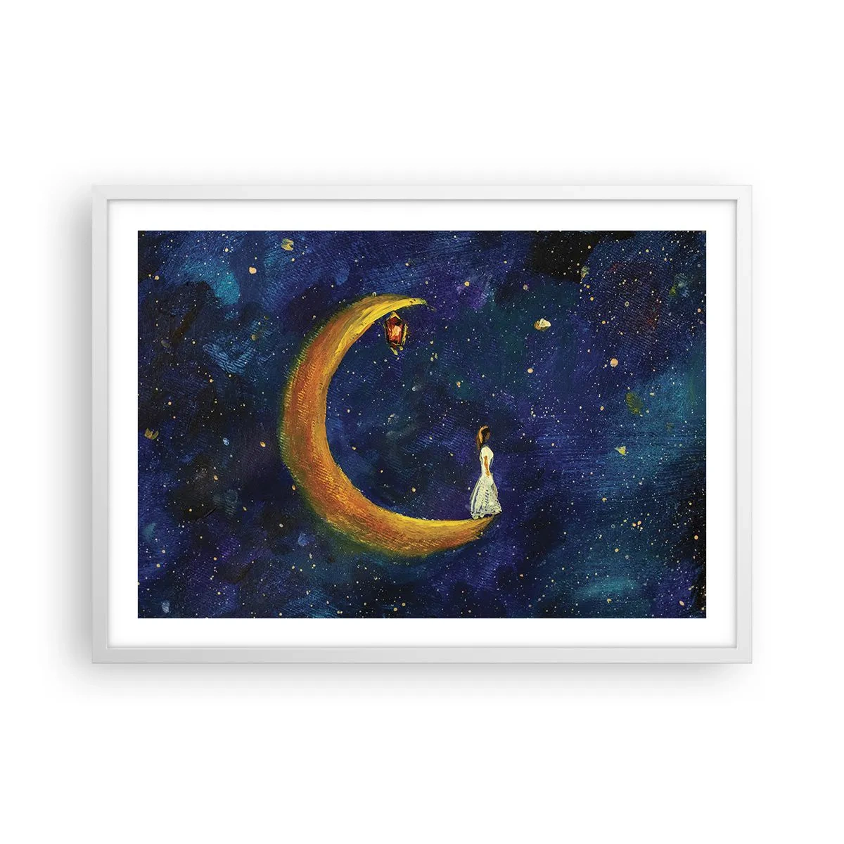 Poster in einem weißen Rahmen - Der Ruf der Welt - 70x50 cm