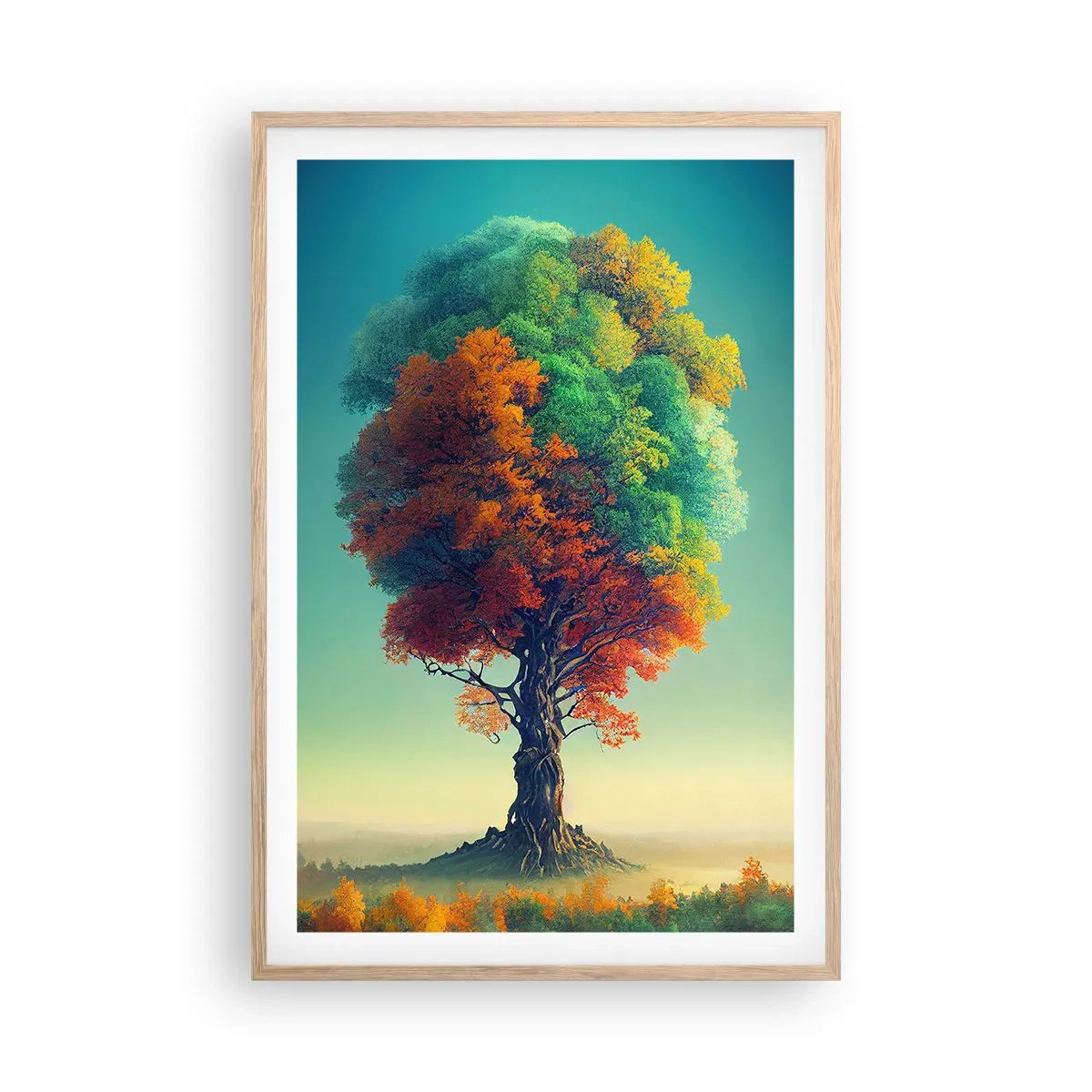 Poster in einem Rahmen aus heller Eiche - Eiche – der Vater der Natur - 61x91 cm