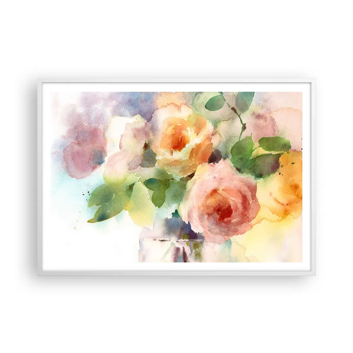 Poster in einem weißen Rahmen - Zart wie Aquarell - 100x70 cm