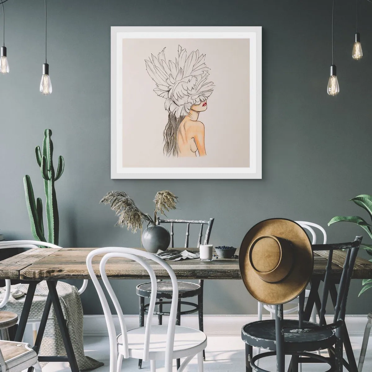 Poster in einem weißen Rahmen - Gekrönte Schönheit - 60x60 cm