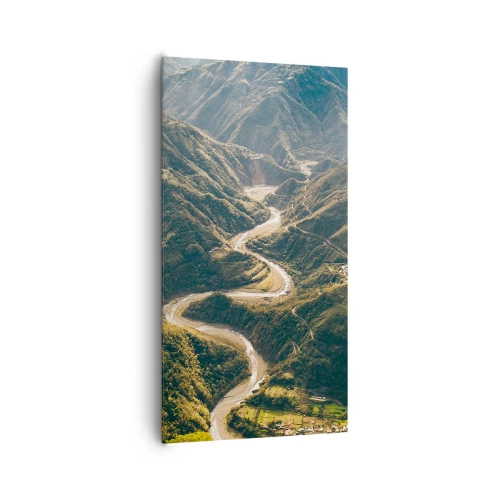 Bild auf Leinwand - Leinwandbild - Direkt aus dem Herzen der Berge - 65x120 cm