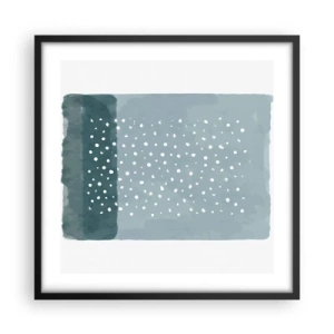 Poster in einem schwarzem Rahmen - Auf Blau gewachsen - 50x50 cm