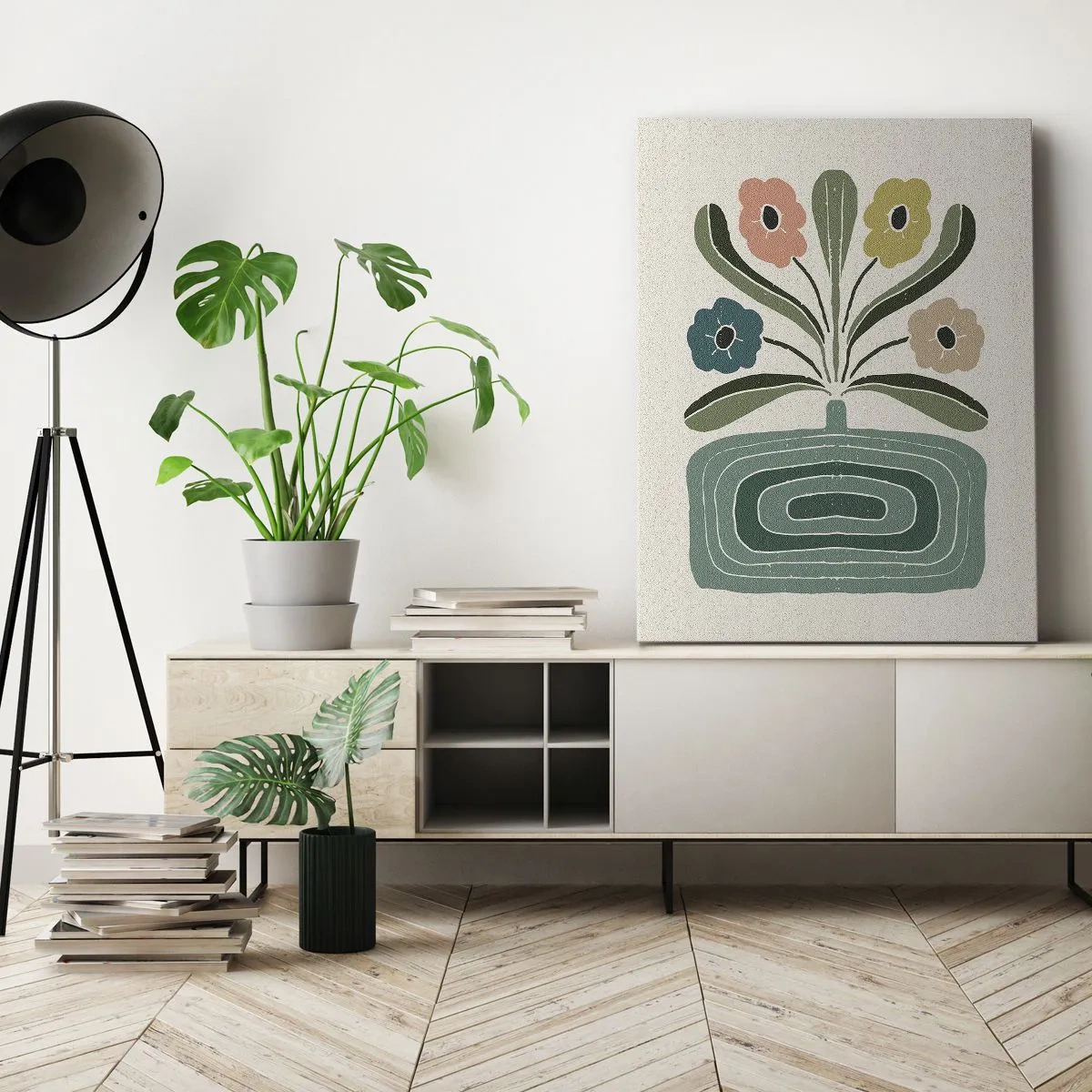 Bild auf Leinwand - Leinwandbild - Symmetrischer Strauß - 45x80 cm