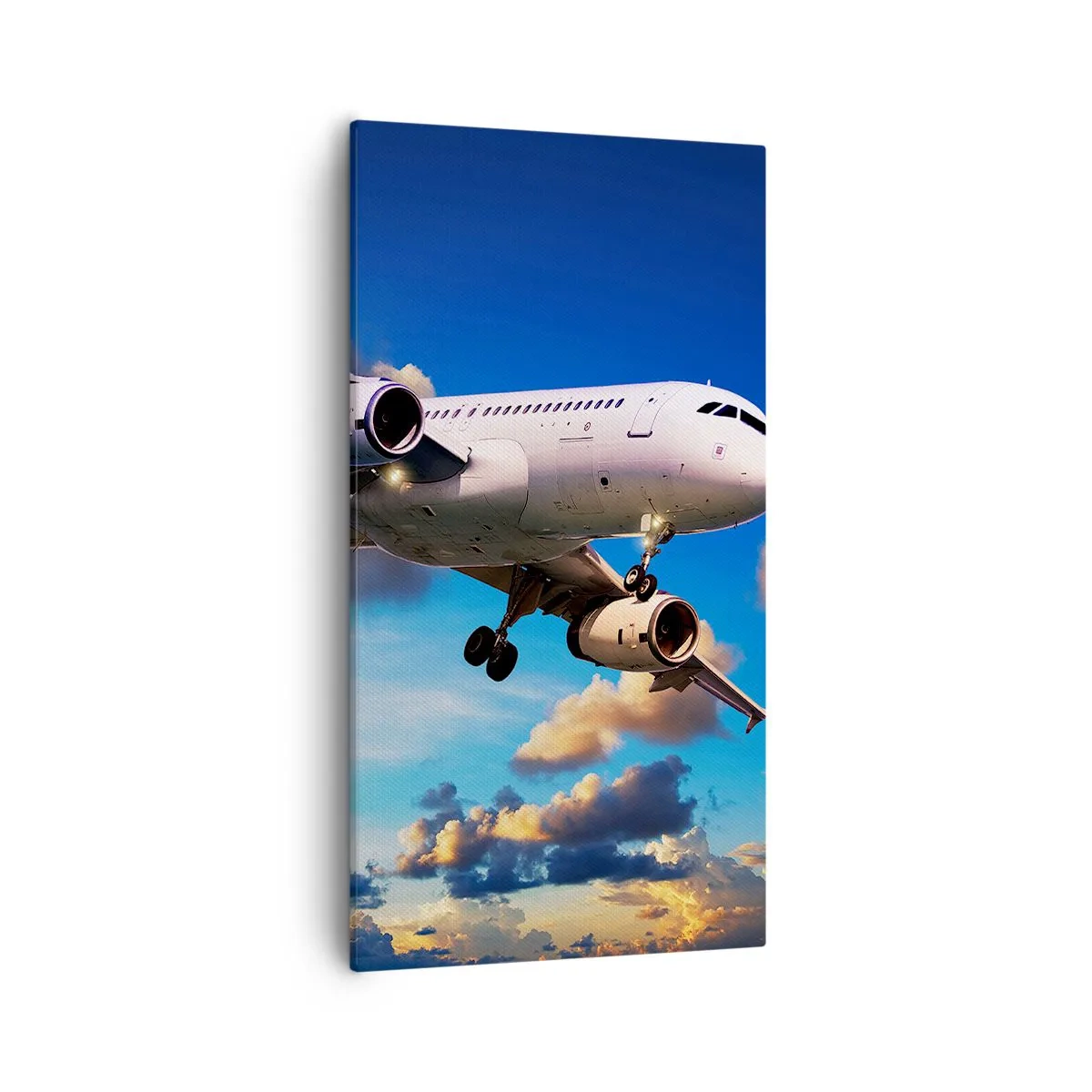 Bild auf Leinwand - Leinwandbild - Eine Reise in Weiß und Blau - 55x100 cm