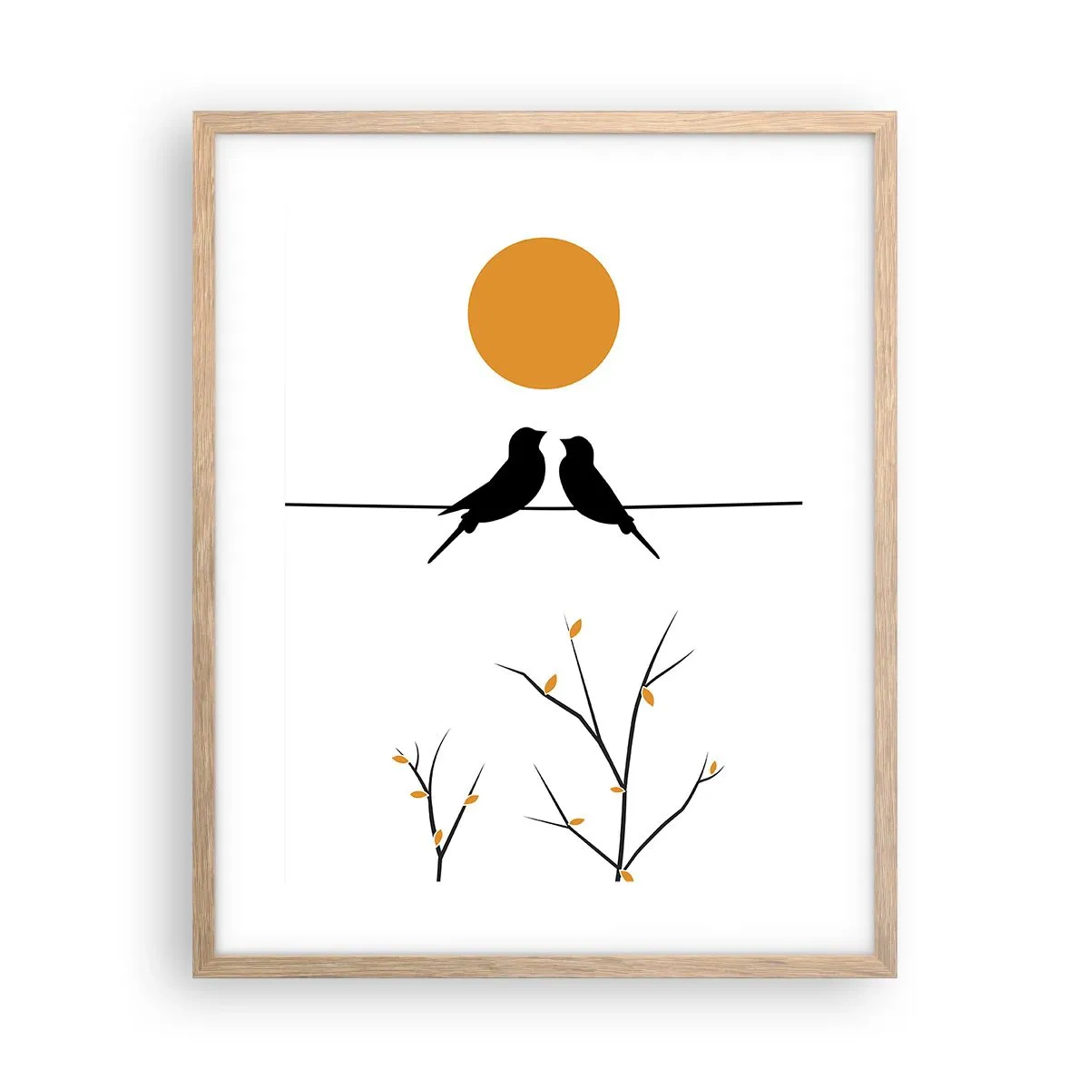 Poster in einem Rahmen aus heller Eiche - Abend der Nachtigallen - 40x50 cm