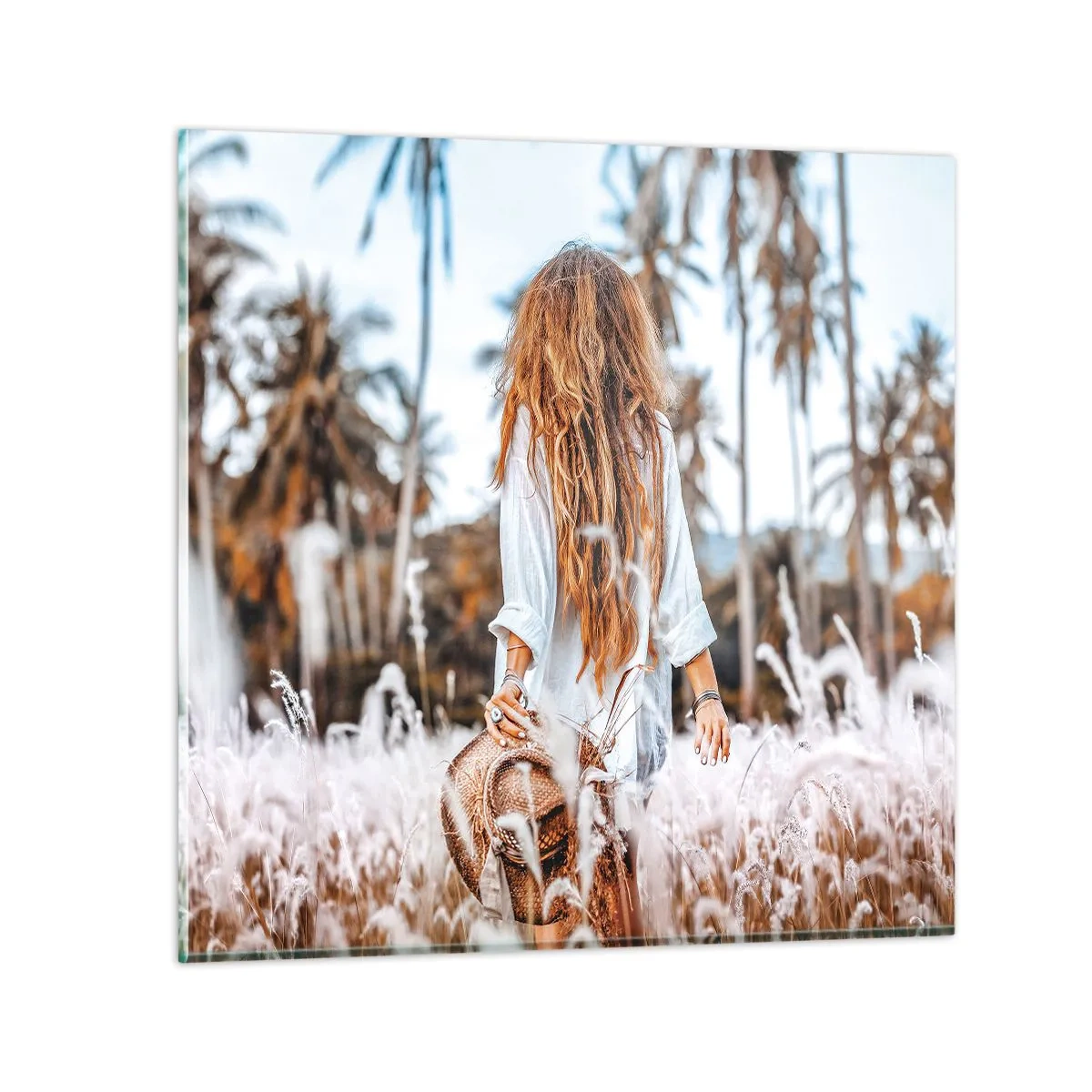 Glasbild - Bild auf glas - Geboren aus Grasflaum - 70x70 cm