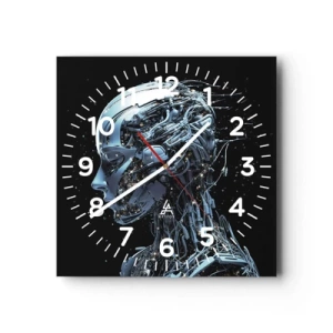 Wanduhr - Glasuhr - Technologie ist eine Frau - 40x40 cm