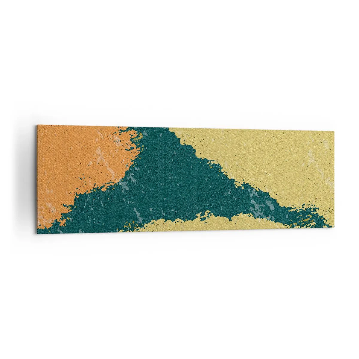 Bild auf Leinwand - Leinwandbild - Abstrakte Flecken in erdigen und grünen Farben - 160x50cm - Abstraktion – langsame Bewegung - Moderne Wanddekoration für Wohnzimmer und Schlafzimmer ARTTOR
