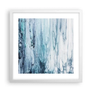 Poster in einem weißen Rahmen - Blaue Eiszapfen - 40x40 cm