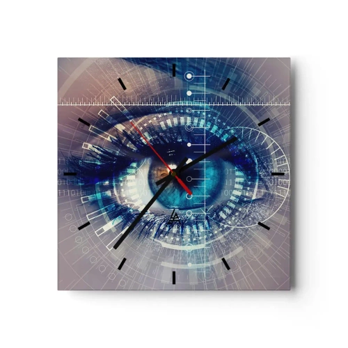 Wanduhr - Glasuhr - Ein technologisches Auge mit einer futuristischen Schnittstelle - 30x30cm - Du denkst du kennst mich - Moderne Wanddekoration für Wohnzimmer und Schlafzimmer ARTTOR