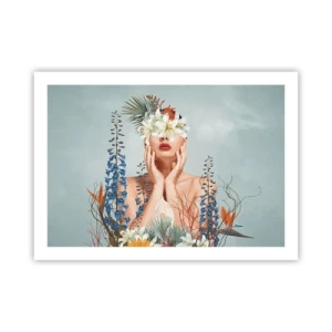 Poster - Frau - Blume - 70x50 cm