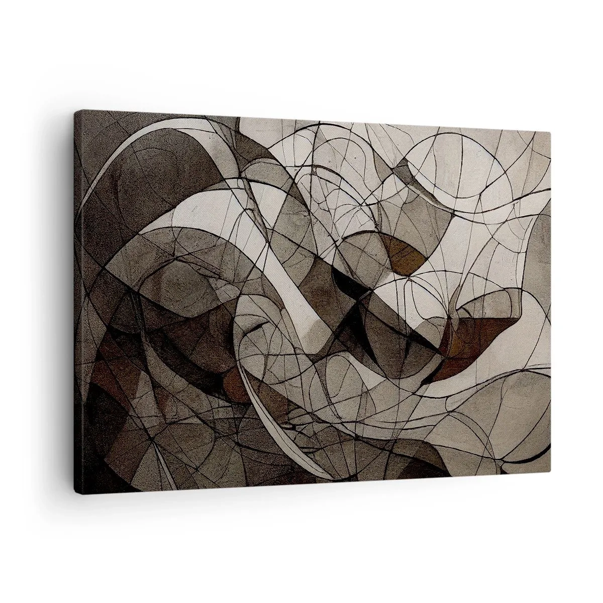 Bild auf Leinwand - Leinwandbild - Abstraktes Muster in Braun- und Erdtönen - 70x50cm - Zirkulation von Erdfarben - Moderne Wanddekoration für Wohnzimmer und Schlafzimmer ARTTOR
