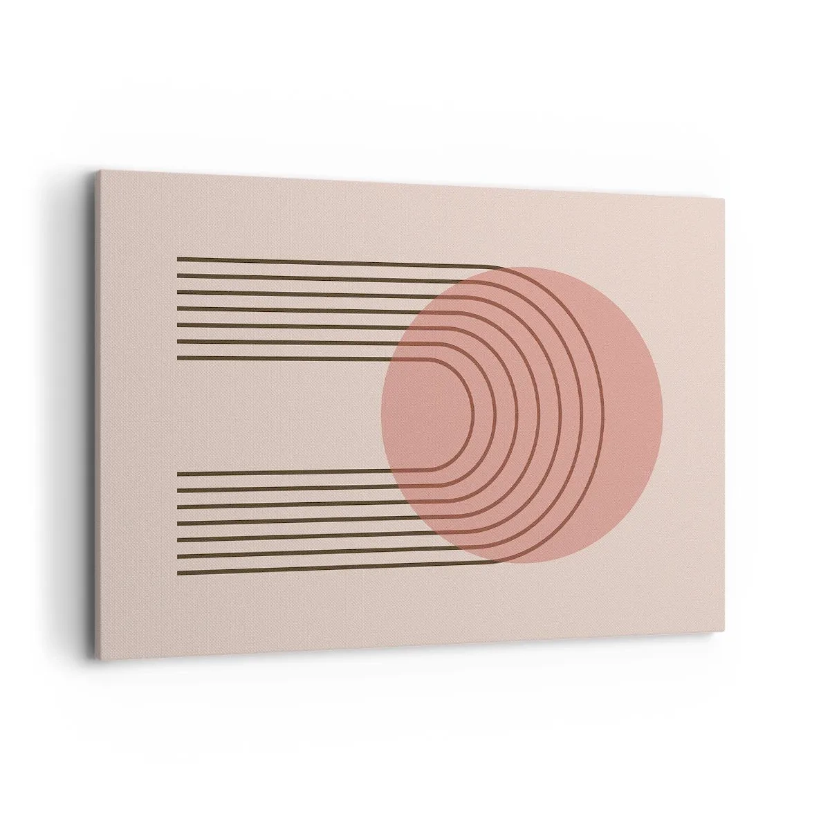 Bild auf Leinwand - Leinwandbild - Abstraktes Motiv mit rosa Kreisen und Linien - 100x70cm - Unwiderstehliche Anziehungskraft - Moderne Wanddekoration für Wohnzimmer und Schlafzimmer ARTTOR