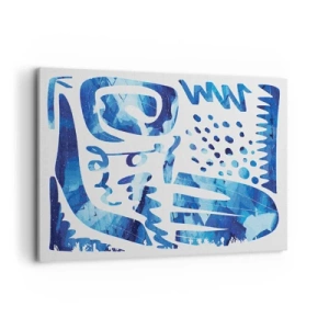 Bild auf Leinwand - Leinwandbild - Abstraktes Muster in Blautönen - 120x80cm - Zurück zu den Wurzeln - Moderne Wanddekoration für Wohnzimmer und Schlafzimmer ARTTOR