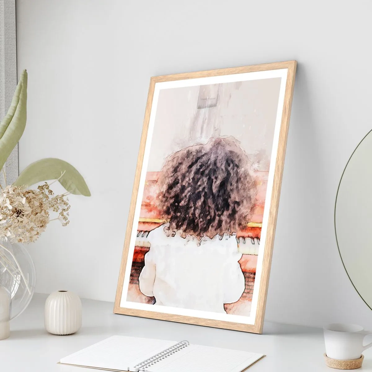 Poster in einem Rahmen aus heller Eiche - In der neuen Welt - 70x100 cm