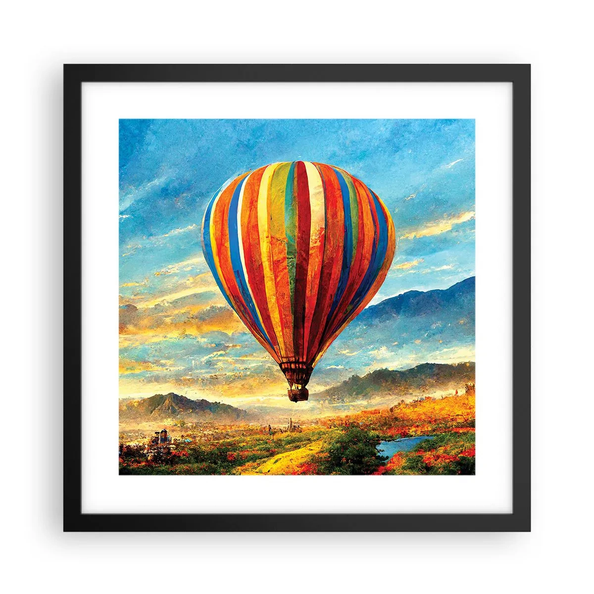 Poster in einem schwarzem Rahmen - In der Stille sieht man mehr - 40x40 cm