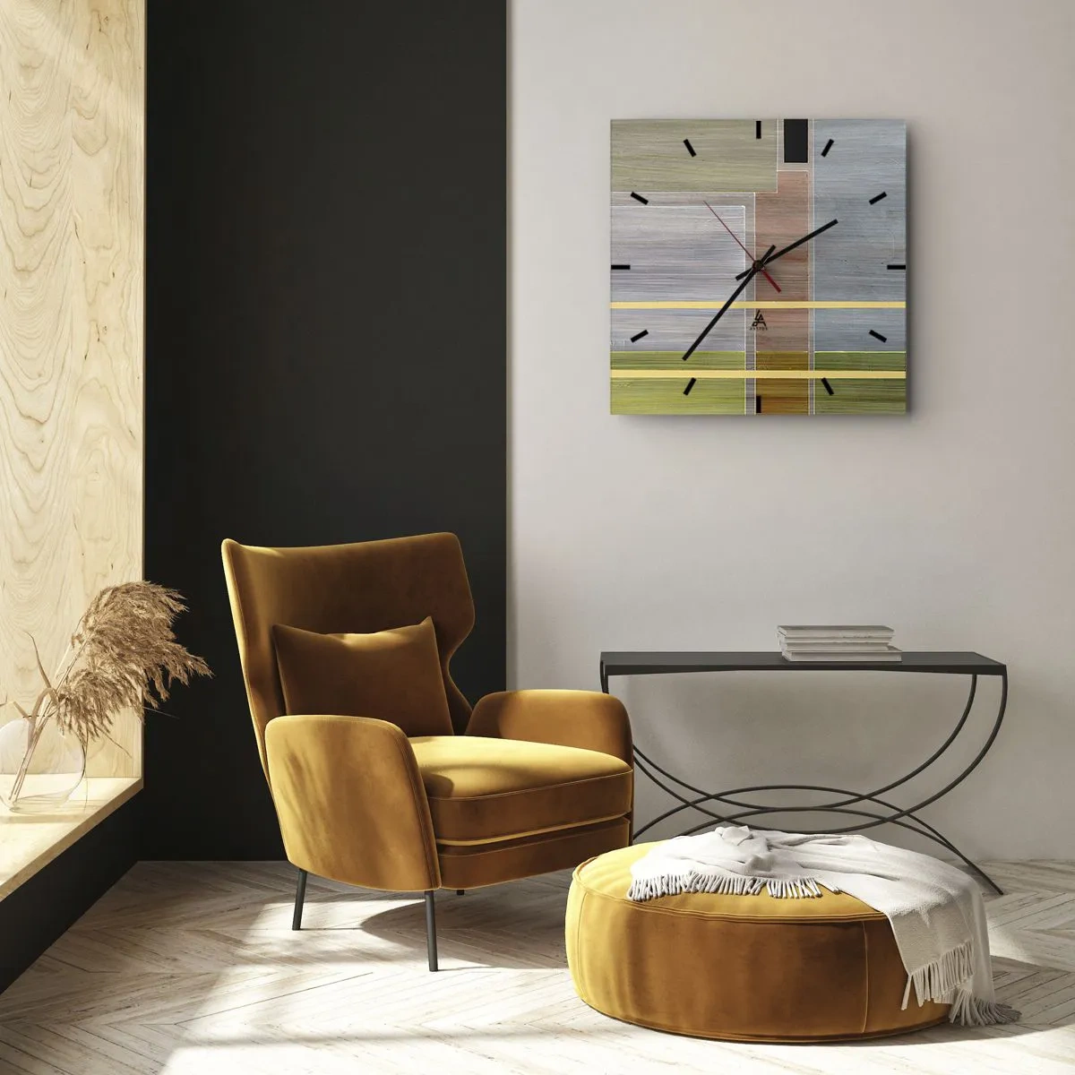 Wanduhr - Glasuhr - Einfach und ruhig - 40x40 cm