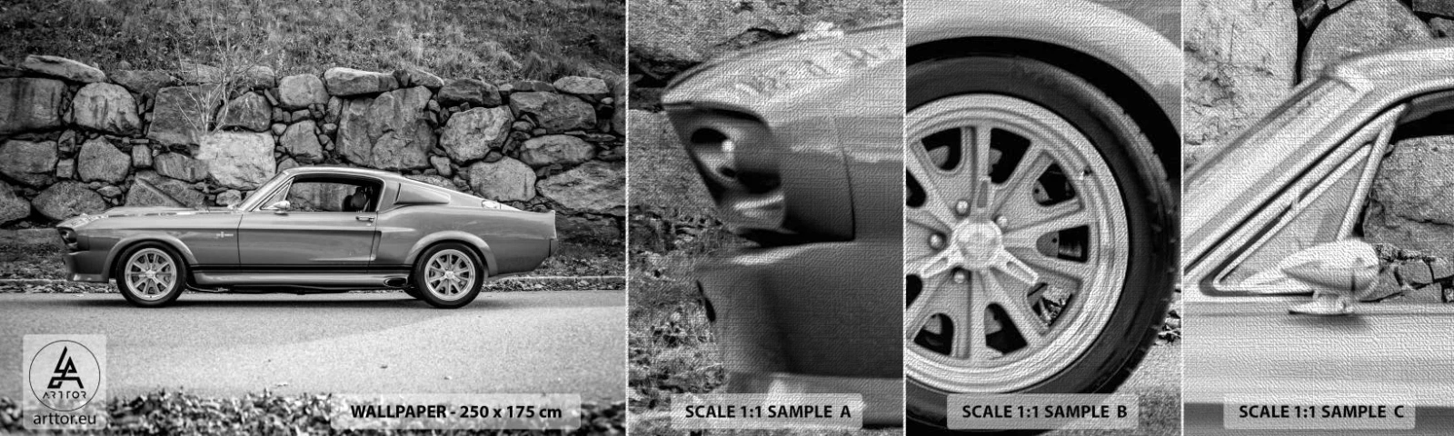 Fototapeten Muster Premium Canvas - Die Legende der 1960er - Oldtimer, Automobil, Sportwagen - 100x30 cm