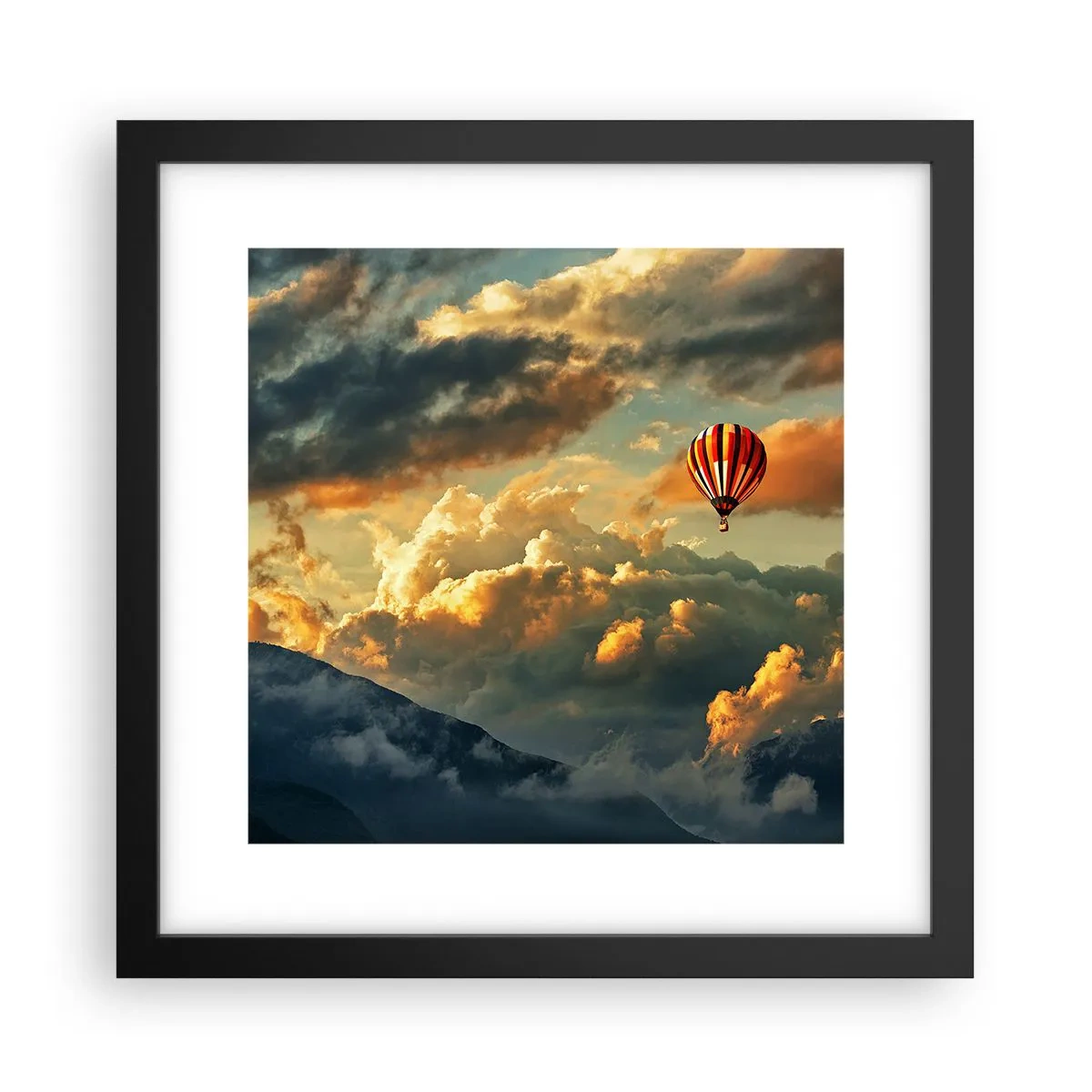 Poster in einem schwarzem Rahmen - Ich fliege, weil ich es will - 30x30 cm
