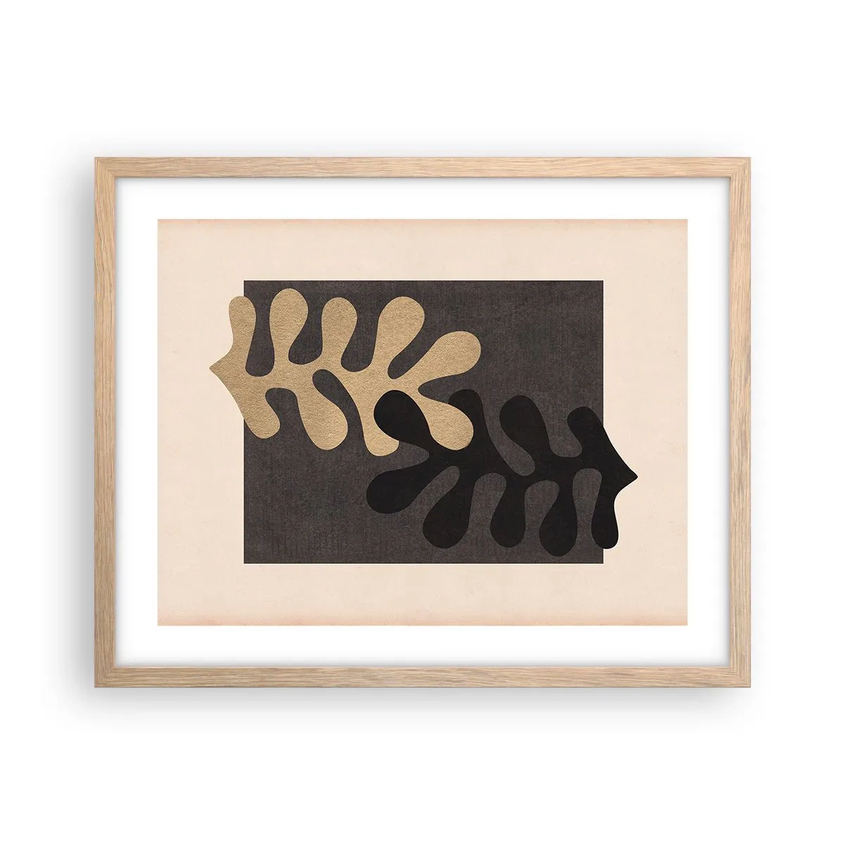 Poster in einem Rahmen aus heller Eiche - Abwesenheit und Ergänzung - 50x40 cm