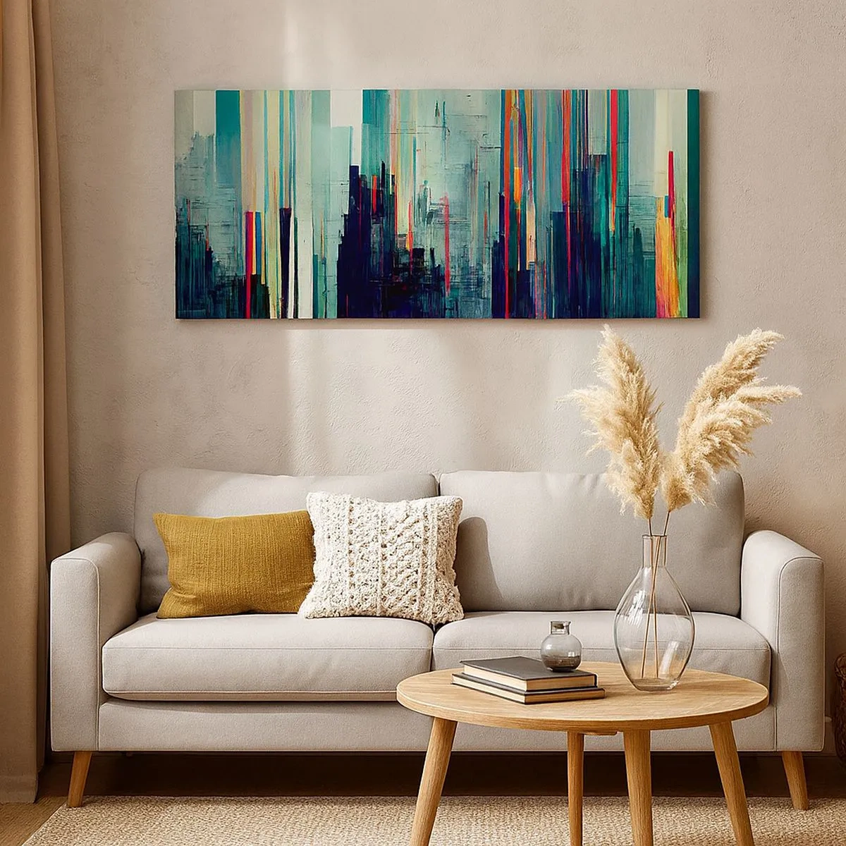 Bild auf Leinwand - Leinwandbild - Futuristische Stadt - 100x40 cm