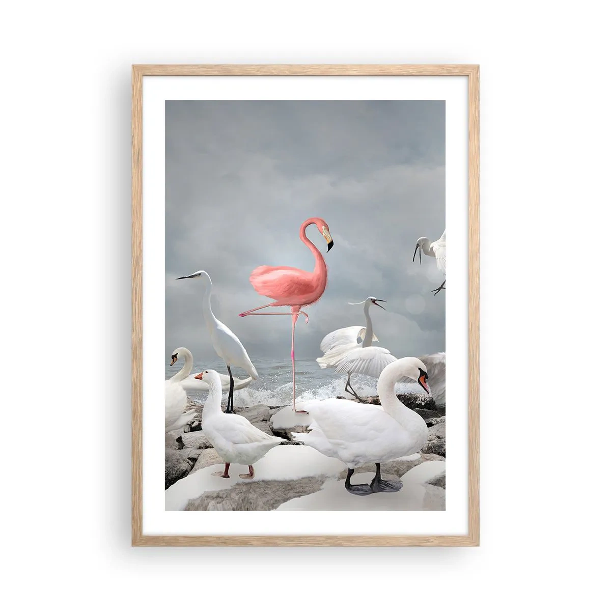 Poster in einem Rahmen aus heller Eiche - Wie kam ich hier hin? - 50x70 cm