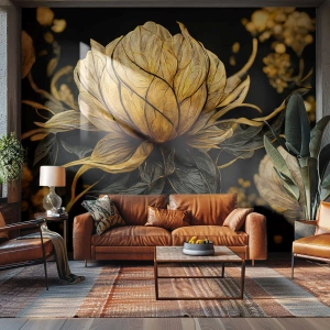 Selbstklebende Fototapete Deluxe Sticker - Subtile Zerbrechlichkeit - Blume, Art Deco, Glanz - 400x280 cm