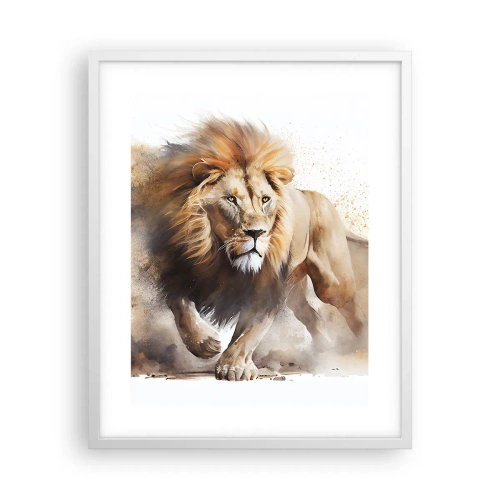 Poster in einem weißen Rahmen - Der König zog um - 40x50 cm