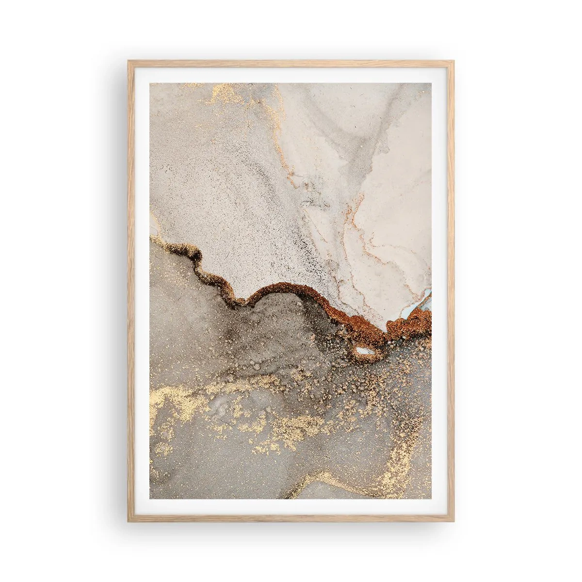 Poster in einem Rahmen aus heller Eiche - An der Grenze der Farben - 70x100 cm