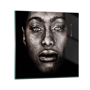 Glasbild - Bild auf glas - Eine Träne - 30x30 cm