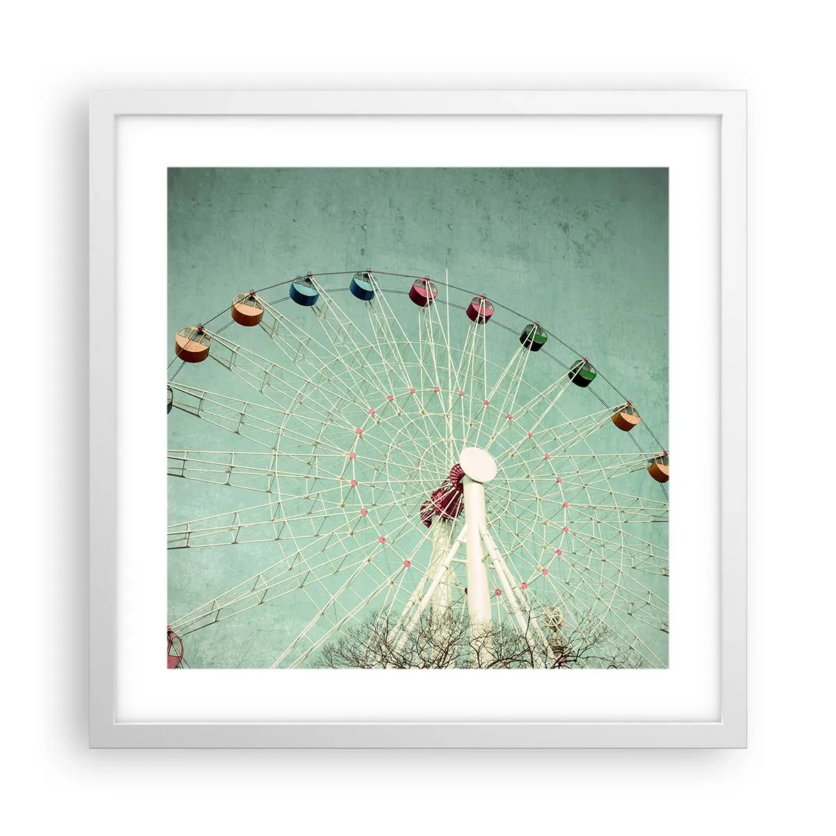 Poster in einem weißen Rahmen - Wir laden zum Spiel ein - 40x40 cm