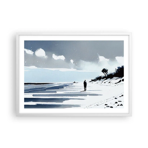 Poster in einem weißen Rahmen - Allein sein - 70x50 cm