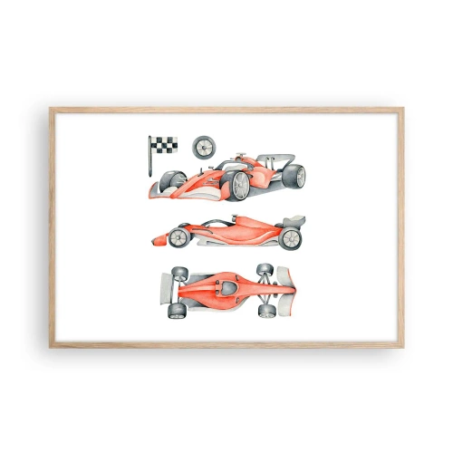 Poster in einem Rahmen aus heller Eiche - Dem Traum folgen - 91x61 cm