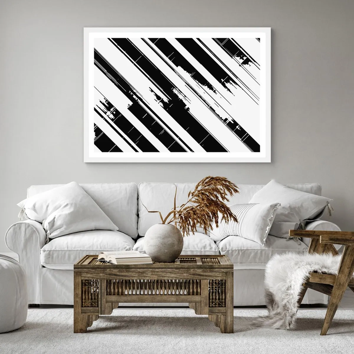 Poster in einem weißen Rahmen - Eine intensive und dynamische Komposition - 40x40 cm