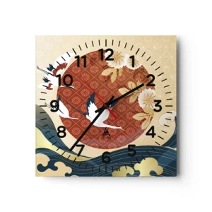 Wanduhr - Glasuhr - Japanisches Märchen - 30x30 cm