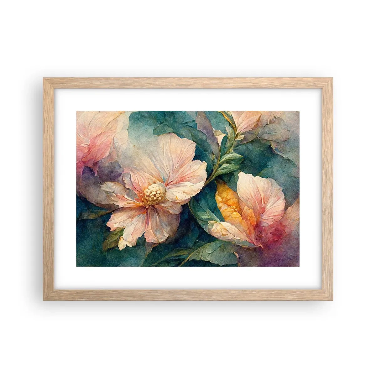 Poster in einem Rahmen aus heller Eiche - Pure Subtilität - 40x30 cm