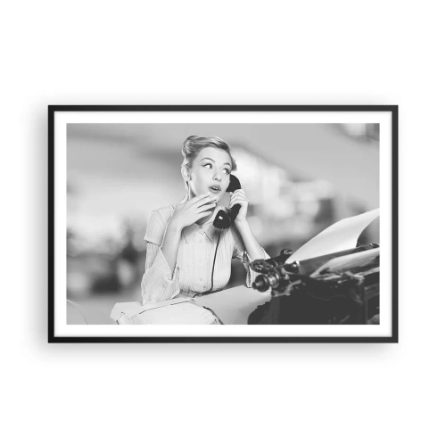 Poster in einem schwarzem Rahmen - Hallo, wir sind in den 1950er Jahren. - 91x61 cm