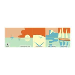 Fototapeten Muster Selbstklebend Deluxe Sticker - Die perfekte Meereslandschaft - Abstraktion, Segelschiff, Laterne - 100x30 cm