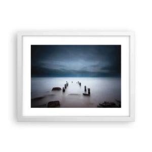 Poster in einem weißen Rahmen - Nachdenklicher See - 40x30 cm