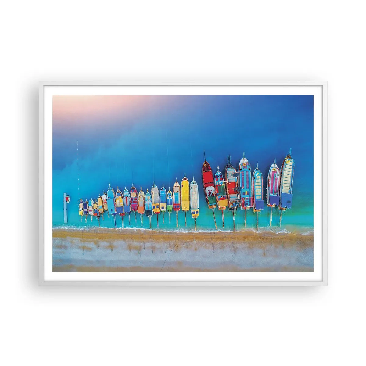 Poster in einem weißen Rahmen - Aus der Vogelperspektive - 100x70 cm