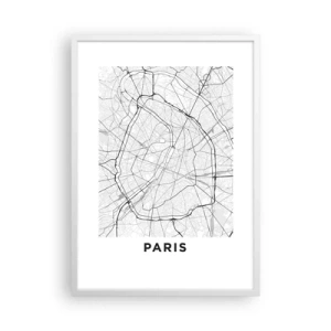 Poster in einem weißen Rahmen - Pariser Blume - 50x70 cm