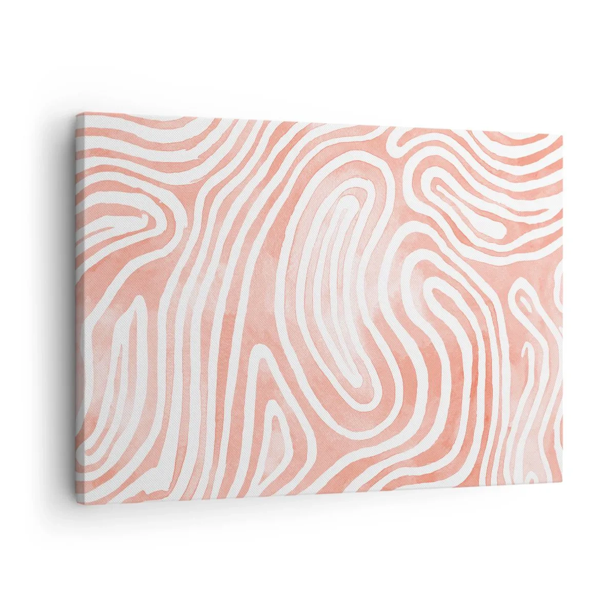 Bild auf Leinwand - Leinwandbild - Abstraktes Muster in Rosa- und Weißtönen - 70x50cm - Im Korallenlabyrinth - Moderne Wanddekoration für Wohnzimmer und Schlafzimmer ARTTOR