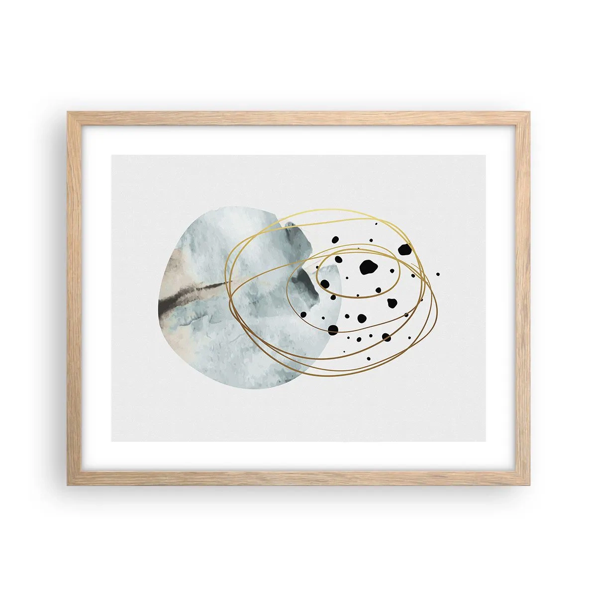 Poster in einem Rahmen aus heller Eiche - Vom Weltraum umarmt - 50x40 cm