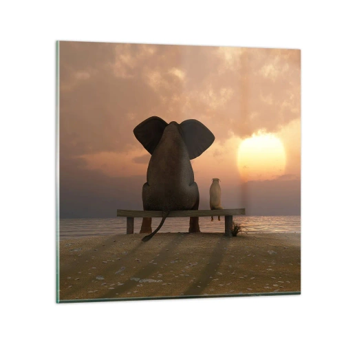 Glasbild - Bild auf glas - Es tut gut zusammen zu schweigen - 30x30 cm