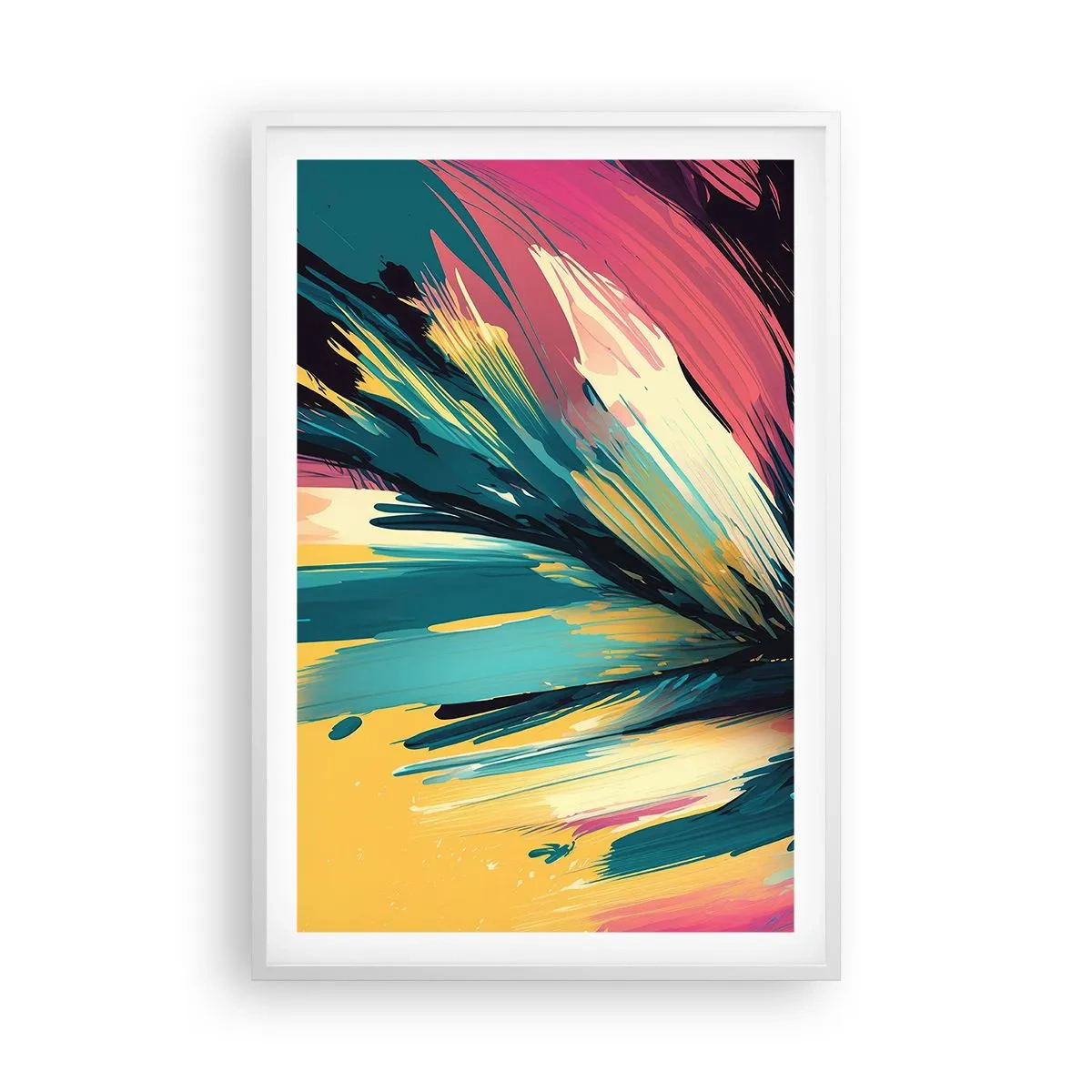 Poster in einem weißen Rahmen - Komposition – eine Explosion der Freude - 61x91 cm