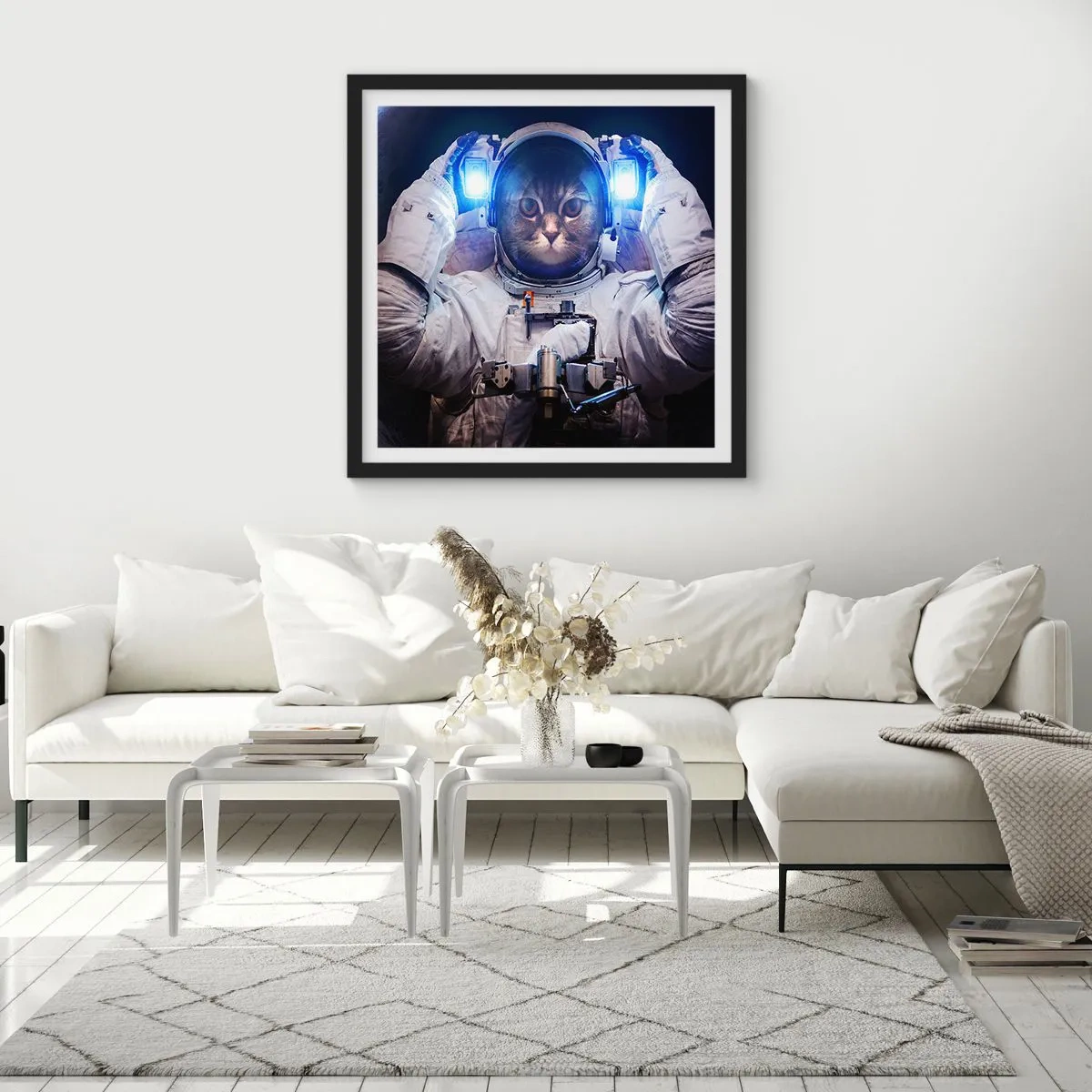 Poster in einem schwarzem Rahmen - Houston, du hast ein Problem - 60x60 cm