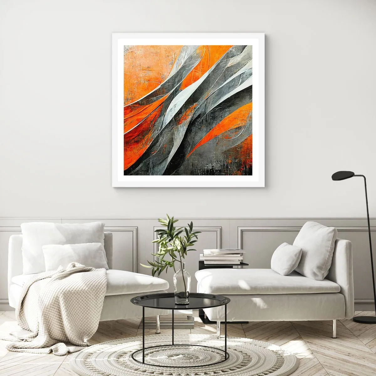 Poster in einem weißen Rahmen - Hitze und Kälte - 40x40 cm